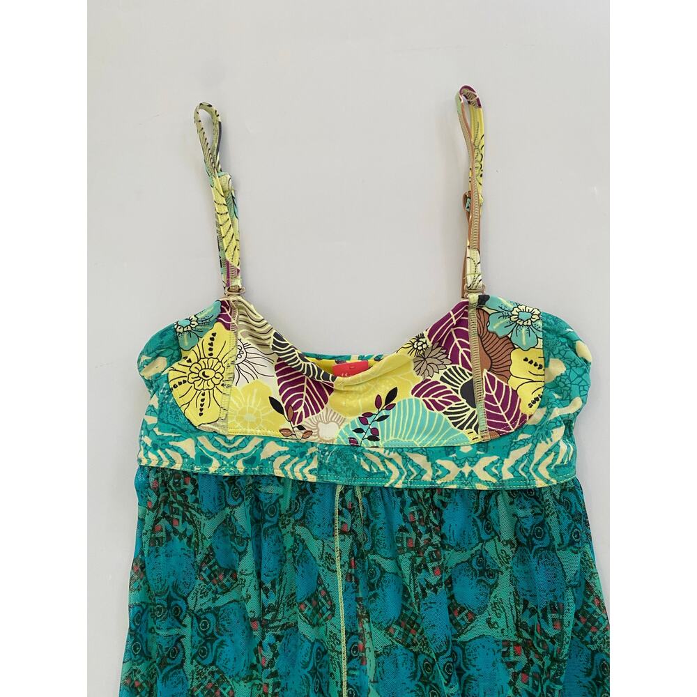 Maaji Teal Printed Midi Dress with Floral Bust - Picture 10 of 15
